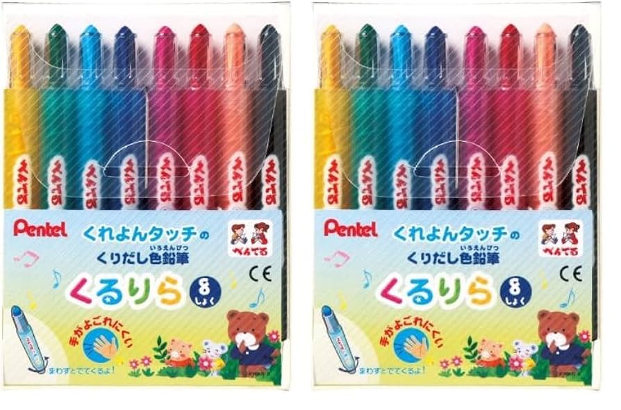 るるページ Amazon | ぺんてる 色鉛筆 くるりら GTW-8 8色セット (× 2